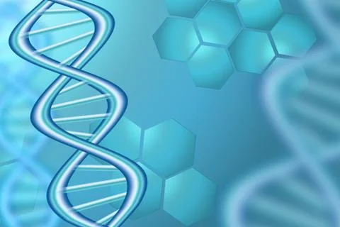 Abstract Science Background In Blue Tone With DNA Strands Stock Illustration