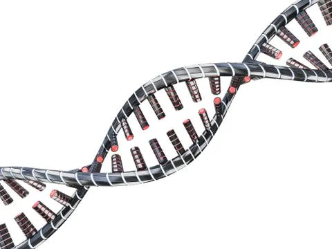 Abstract science background with DNA strands. 3D 스톡 일러스트