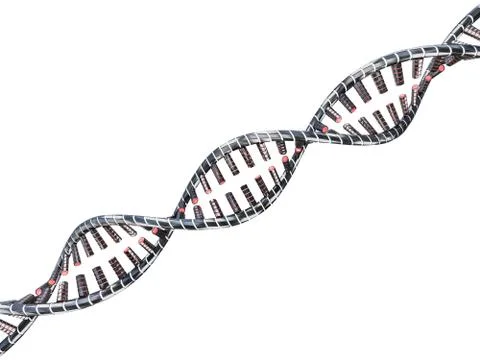 Abstract science background with DNA strands. 3D 库存插图