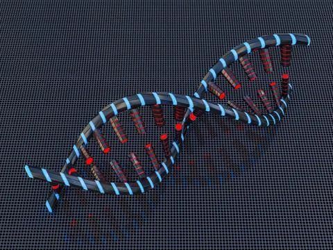 Abstract science background with DNA strands. 3D Stock-Illustration