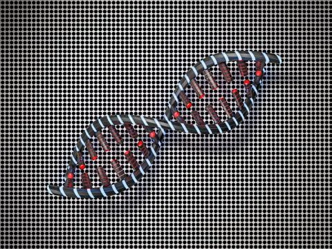 Abstract science background with DNA strands. 3D Stock Illustration