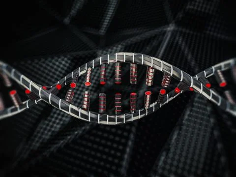 Abstract science background with DNA strands. 3D Stock Illustration