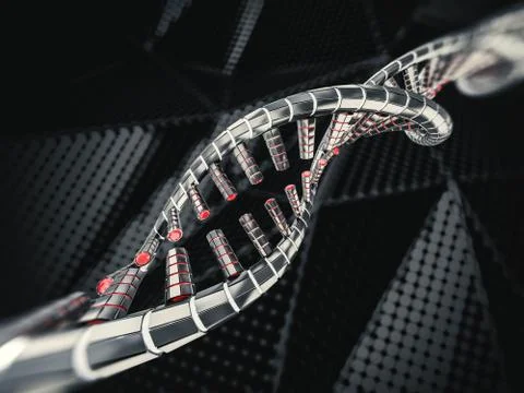 Abstract science background with DNA strands. 3D Stock-Illustration