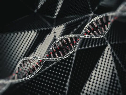 Abstract science background with DNA strands. 3D Stock-Illustration