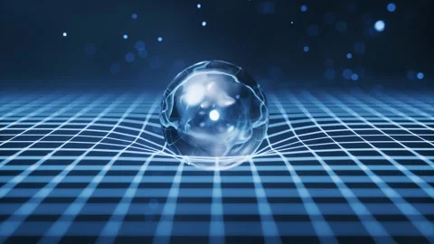Abstract science background with space-time grid animation and a glowing en.. Stock Footage 332148634