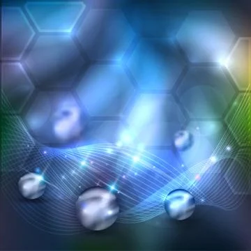 Abstract science background with wave and glow Stock Illustration