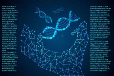 Abstract science concept Hands digital link and DNA hi tech on background Stock Illustration