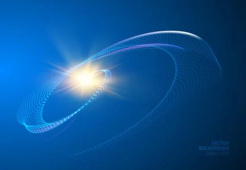 Abstract science design with dots and lines. Galaxy spyral background. Illustrazione stock