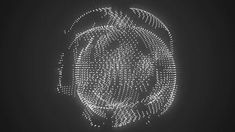 Abstract science fiction technical orb motion background white loop Video stock 77875143