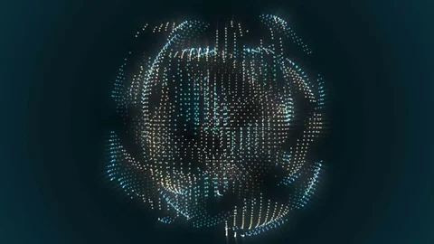Abstract science fiction technical orb motion background blue loop Video stock 77875145