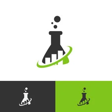 Abstract science flask Lab logo sign template vector design symbol illustrati Stock Illustration