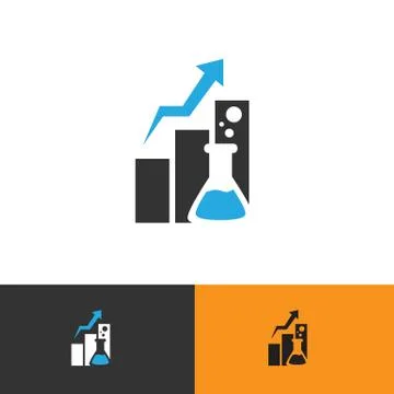 Abstract science flask Lab logo sign template vector design symbol illustrati Stock Illustration