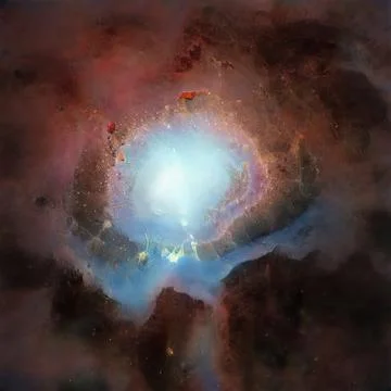 Abstract science illustration of space nebula shaped like a human eye Stock Illustration