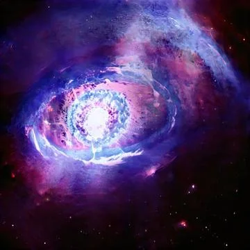 Abstract science illustration of space nebula shaped like a human eye Stock Illustration
