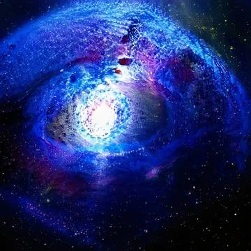Abstract science illustration of space nebula shaped like a human eye Stock Illustration