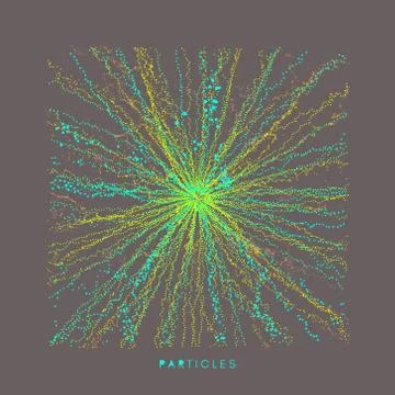 Abstract science or technology background. Array with dynamic particles. Stock Illustration