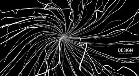 Abstract science or technology background. Array with dynamic particles. Stock Illustration