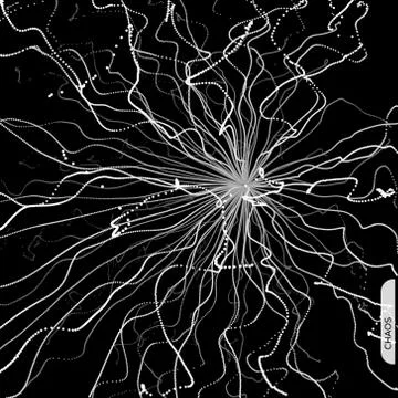 Abstract science or technology background. Array with dynamic particles. Vect Stock Illustration