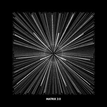 Abstract science or technology background. Array with dynamic particles. Vect Stock Illustration