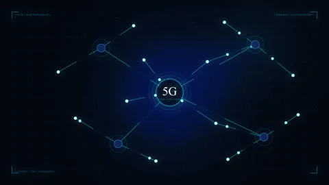 Abstract science technology network hud connection digital animation loop Stock Footage 347198610