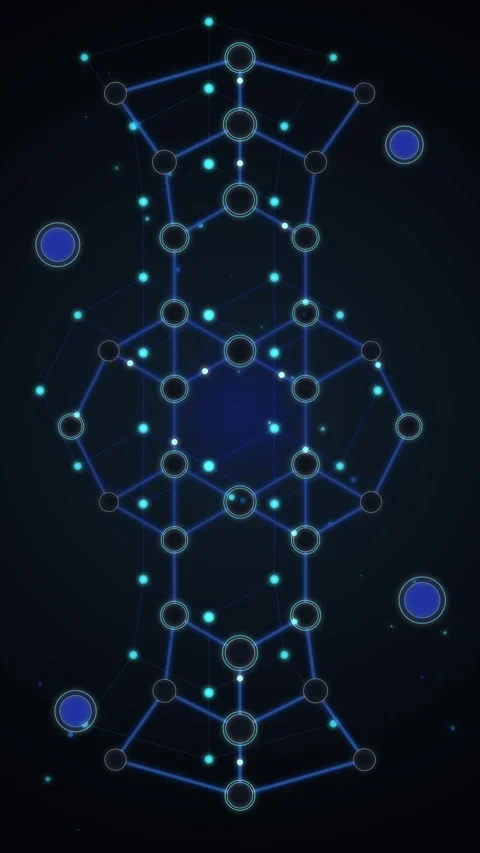 Abstract science technology network structure and digital matrix connection Stock Footage 347939925