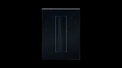 Abstract science vector field animation showing magnetic force lines on dar.. Video stock 345003277