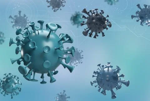 Abstract sciense 3d corona virus outbreak illustration Stock Illustration