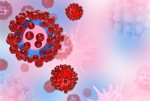 Abstract sciense 3d corona virus outbreak illustration Stock Illustration