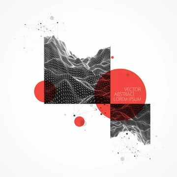 Abstract scientific and technological background. Image of a part of the land Stock Illustration