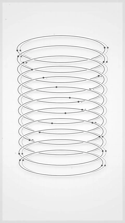 Abstract Scientific Animation of Rotating Atomic Orbits and Particle Motion Stock Footage 346197647