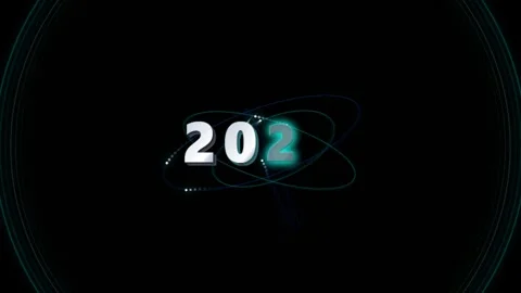 Abstract scientific atomic model showing glowing particle orbits around a c.. Stock Footage 345055988