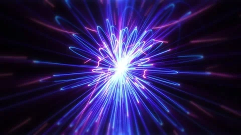 Abstract scientific background with bright neon energy swirling hi-tech lines Stock Footage 288316567