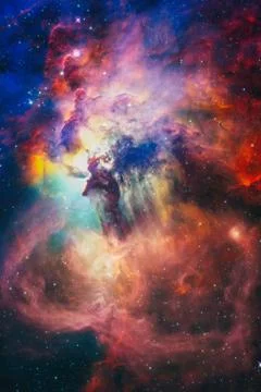 Abstract scientific background . Image of the nebula in deep space. galaxy an Stock Illustration