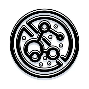 Abstract scientific connection icon with molecular structure Stock Illustration