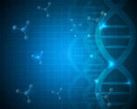 Abstract scientific DNA and molecule background design Stock Illustration