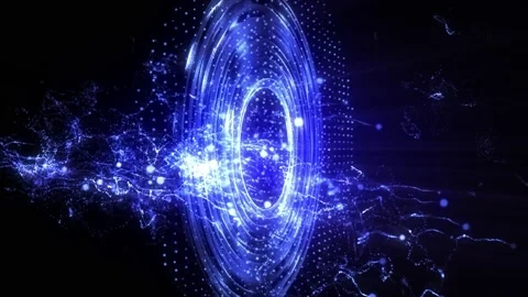 Abstract scientific fantasy background light energy wave shiny particles loop Stock-Footage 195992818