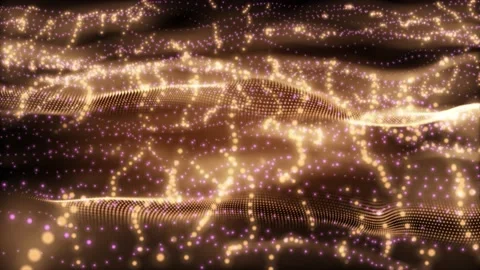 Abstract scientific fantasy background light energy wave shiny particles loop Stock-Footage 196301394