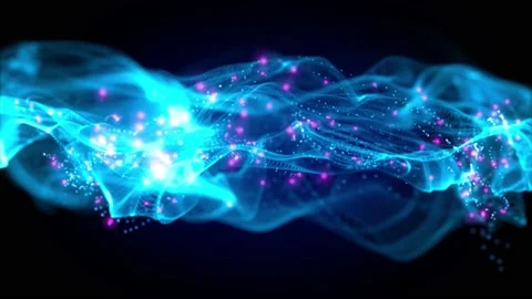 Abstract scientific fantasy background light energy wave shiny particles loop Stock-Footage 201736208