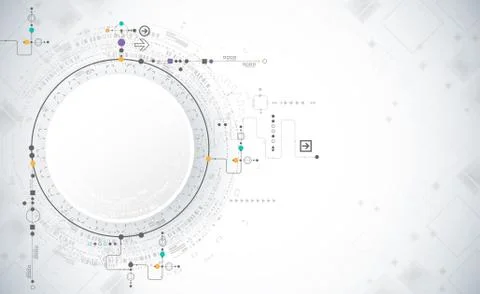 Abstract scientific technology background with various technological elements 스톡 일러스트