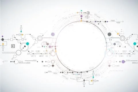 Abstract scientific technology background with various technological elements Stock Illustration