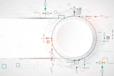 Abstract scientific technology background with various technological elements Stock Illustration
