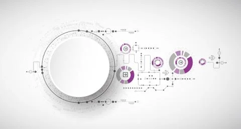 Abstract scientific technology background with various technological elements Stock Illustration