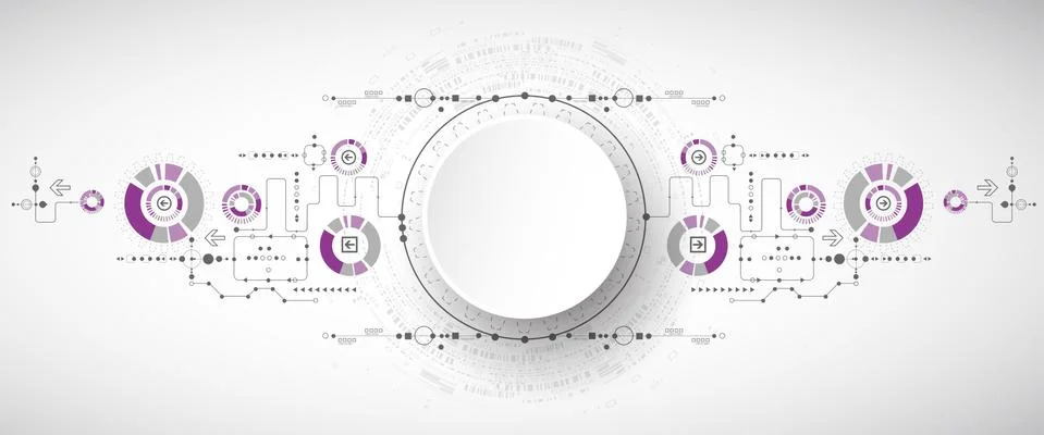 Abstract scientific technology background with various technological elements Stock Illustration