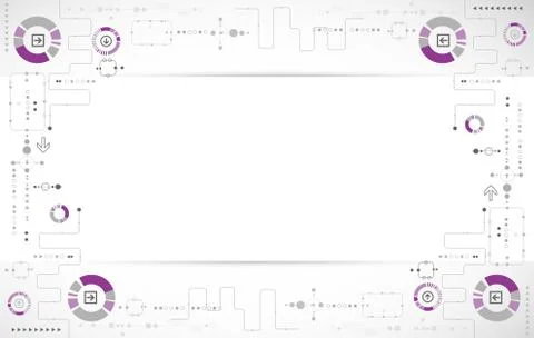 Abstract scientific technology background with various technological elements Illustrazione stock