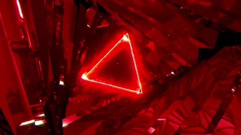 Abstract SciFi Tunnel Motion Background  Neon Light Tunnel Loops Stock Footage 169936942