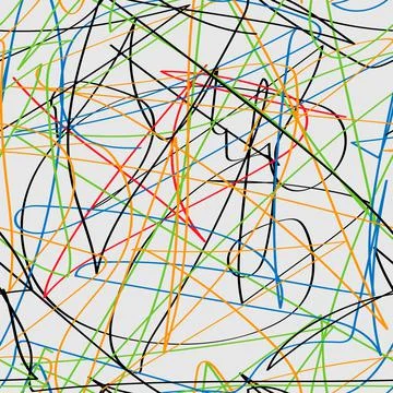 Abstract scratched seamless pattern. Thin crossing hatching lines. Chaotic st Stock Illustration