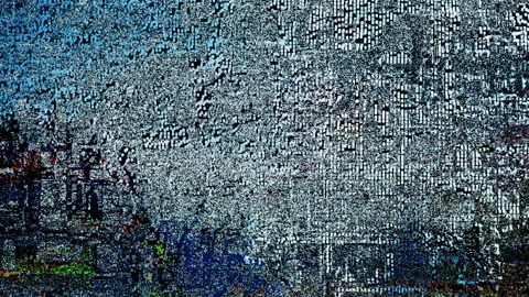 Abstract Screen Digital Pixel Sorting Noise Glitch Error Damage Background Stockbeeldmateriaal 104661996
