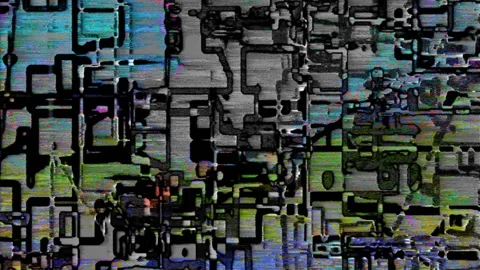 Abstract Screen Flickering Digital Pixel Sorting Noise Glitch Error Damage Stock Footage 104661981