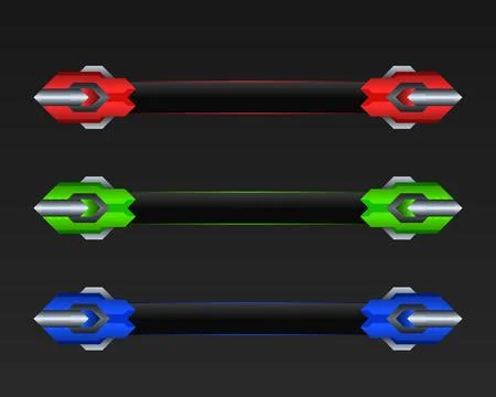 Abstract screen lower third title banners with red, green and blue colors Stock Illustration