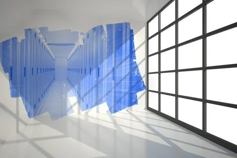 Abstract screen in room showing Stockillustratie